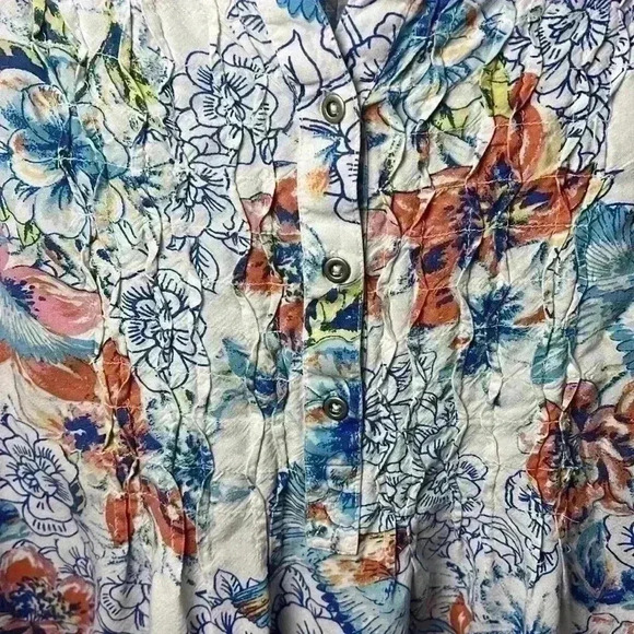 Nine West V-Neck Casual Floral Top Size XL - Picture 7 of 10